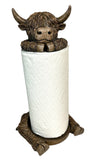De Leon Collections De Leon Collections - Polyresin Fluffy Brown Highland Cow Paper Towel Holder