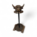 De Leon Collections De Leon Collections - Polyresin Fluffy Brown Highland Cow Paper Towel Holder