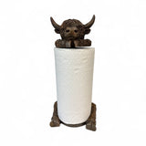 De Leon Collections De Leon Collections - Polyresin Fluffy Brown Highland Cow Paper Towel Holder
