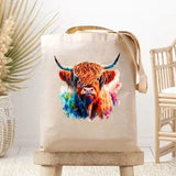 Highland Cow Canvas Tote Bag Made in the USA