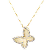 Matte Gold with CZ Butterfly Jewelry Set Earrings Necklace Ring