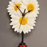 Daisys With Lady Bugs Pendulum Clock