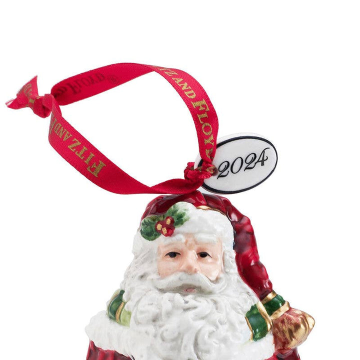 Fair-Fitz and Floyd® Mikasa® Pfaltzgraff® christmas ornaments Fitz & Floyd Telluride 2024 Dated Santa Bell Ornament, Gift Boxed Fitz and Floyd® Mikasa® Pfaltzgraff® -