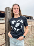 Faire-American Farm Company cow tshirts S Western 'Cow Heart' Black Tee by American Farm Company