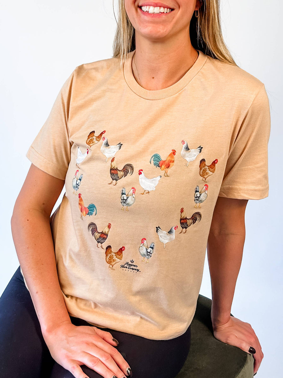 Faire-American Farm Company Shirts & Tops L 'Chicken Heart' Graphic T Shirt American Farm Company