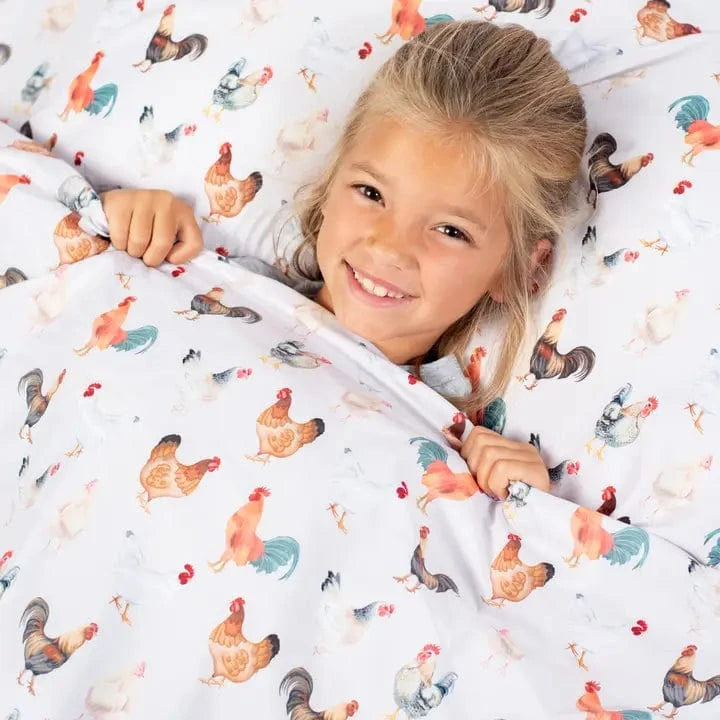 Faire-American Farm Company Twin Chicken Lovers Bed Sheets Made in the USA!