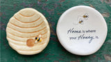 faire- august ceramics Ceramic Bee Hive or Home is Where Your Honey Is Trinket Dishes Handmade in the USA