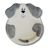 Faire-August Ceramics Gray White Dog Trinket Dish Handmade in the USA August Ceramics