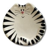 Faire-August Ceramics Spoon Rests Black Stripe Handmade Ceramic Cat Trinket Dish Tea bag Holder Cute!