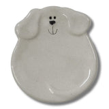 Faire-August Ceramics White Dog Trinket Dish Handmade in the USA August Ceramics