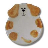 Faire-August Ceramics Yellow White Dog Trinket Dish Handmade in the USA August Ceramics