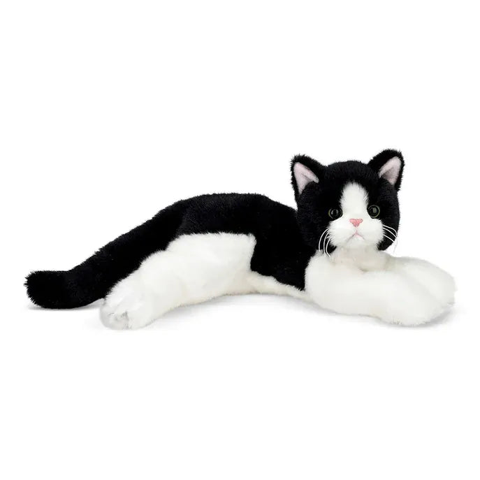 FAIRE: Bearington Collection Black & White Cat Realistic Floppy Kitty Cat by Bearington Collection -