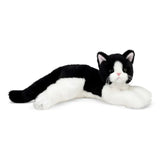 Black & White Cat Realistic Floppy Kitty Cat by Bearington Collection -
