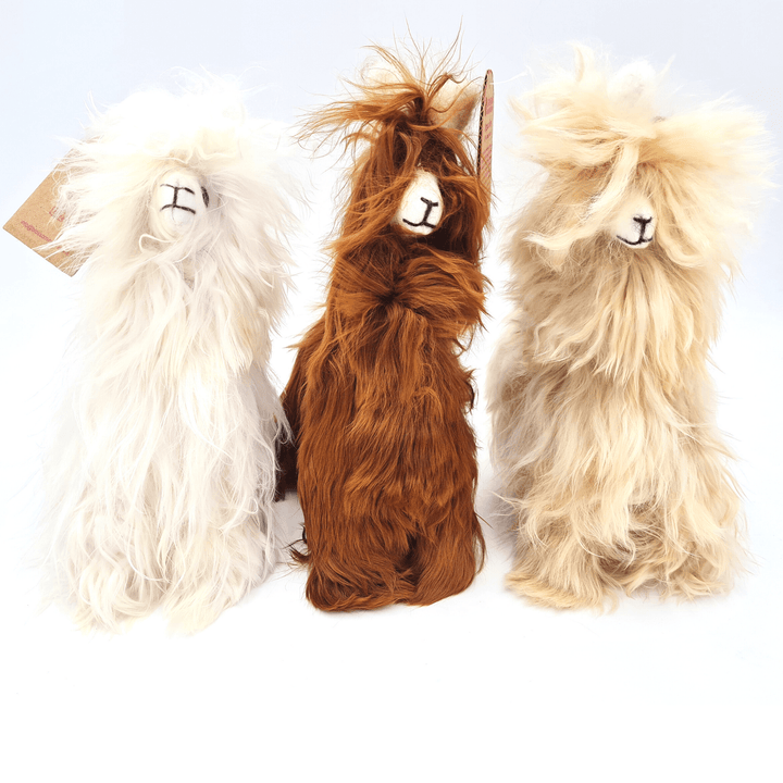 Faire-Blossom Inspirations Stuffed Animals Alpaca Plushie Handmade with Suri Wool Adorable Realistic