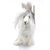 Faire-Blossom Inspirations Stuffed Animals White Alpaca Plushie Handmade with Suri Wool Adorable Realistic