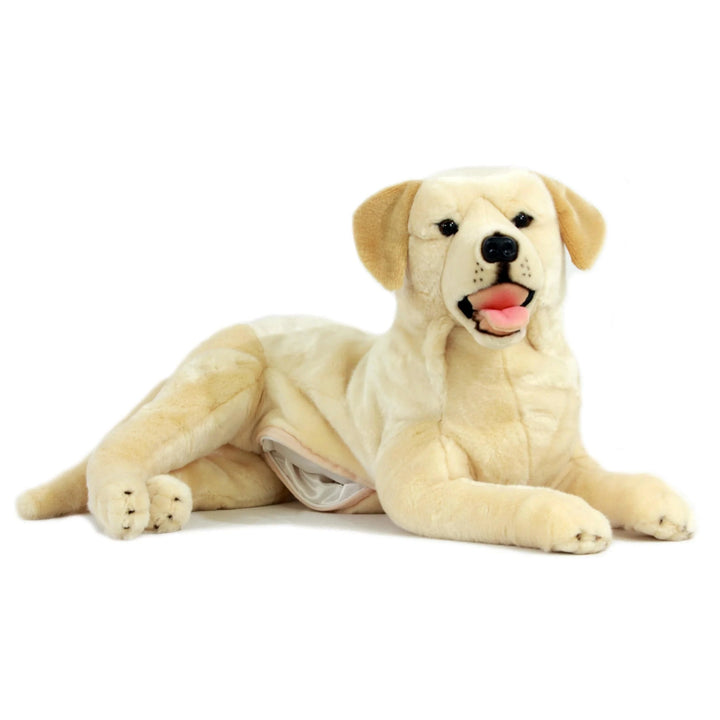 Faire: Bocchetta Plush Toys Plush Dog Lrg Pouch Large Plush Yellow Labrador Retreiver Lifelike w or w/o Satin Pocket Eco Friendly