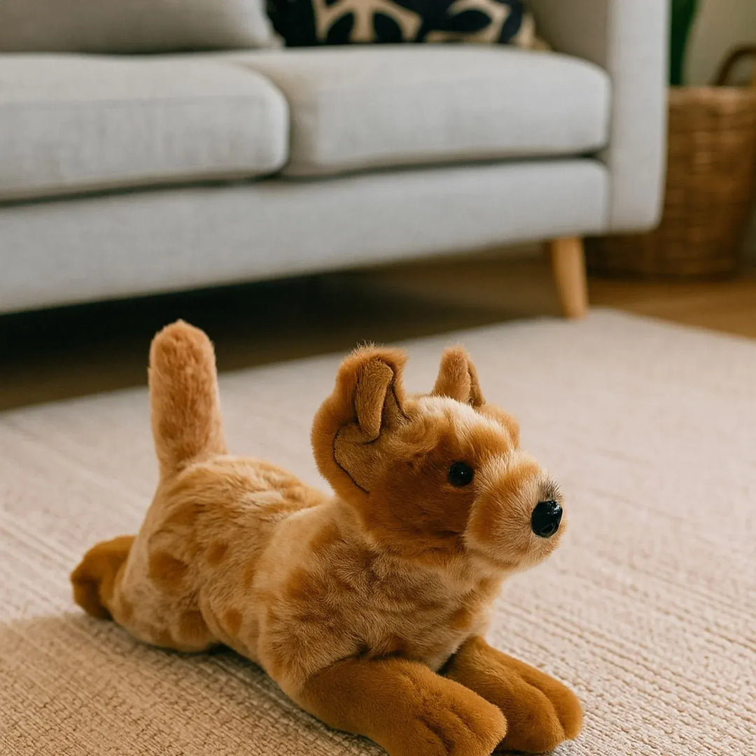 Faire-Bocchetta Plush Toys Realistic Plush Red Australian Cattle Dog Puppy Eco Friendly Vegan Super Cute