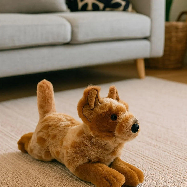 Faire-Bocchetta Plush Toys Realistic Plush Red Australian Cattle Dog Puppy Eco Friendly Vegan Super Cute