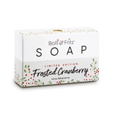 faire-bolli & Fritz holiday bar soap christmas Frosted Cranberry Holiday Scented Vegan Bar Soap by Bolli & Fritz Made in the USA