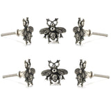 Faire- CGB Giftware drawer pull Silver / Set of 6 The Beekeeper Honey Bee Drawer Pulls or Cabinet Hardware