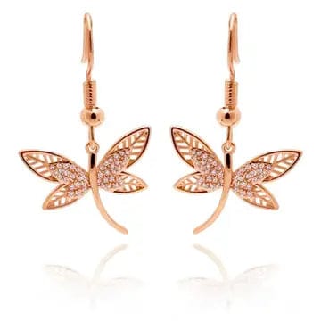 FAIRE - Copper Arts Earrings Rose Gold Dragonfly Earrings