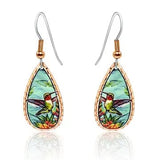 FAIRE - Copper Arts Fashion Earrings Handmade Copper Hummingbird Teardrop Earrings