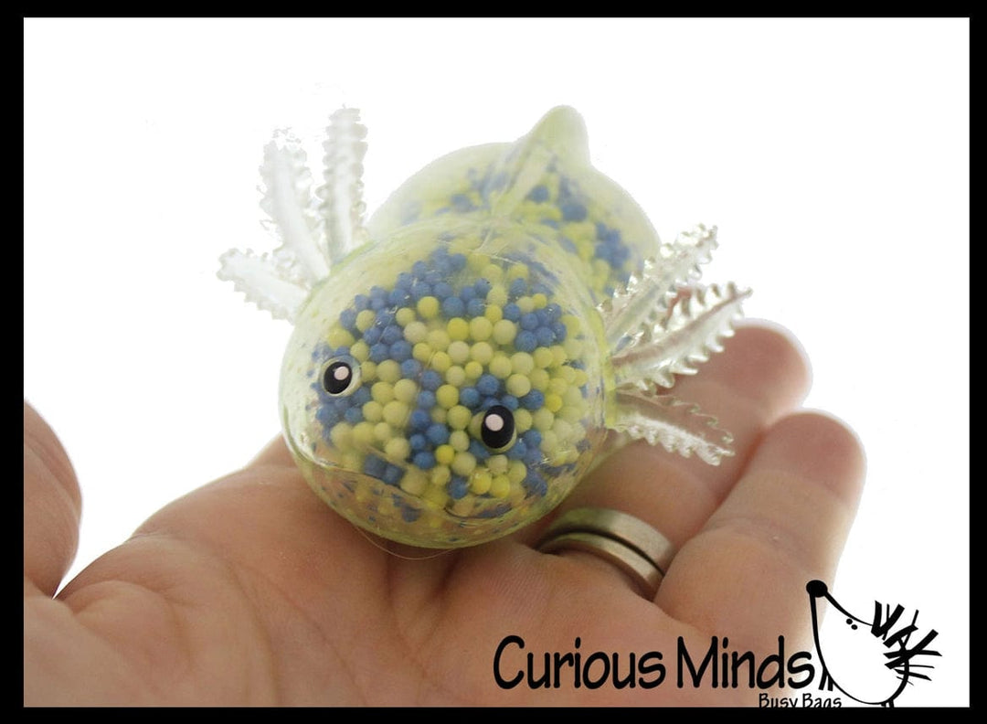 faire - curious minds toys fidget toys Blue & Yellow Light Up Axolotl Squeeze Fidget