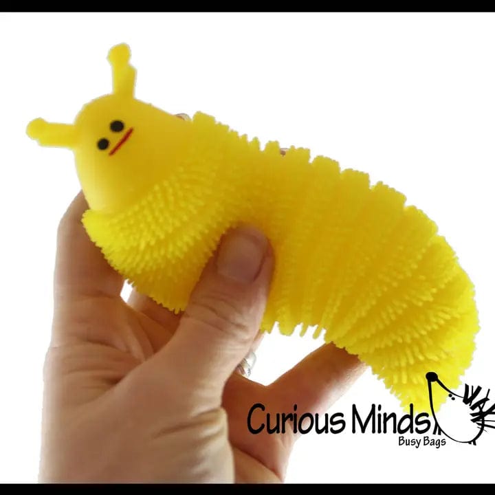 faire - curious minds toys fidget toys Yellow Squeeze Slug Light Up Fidget Toy
