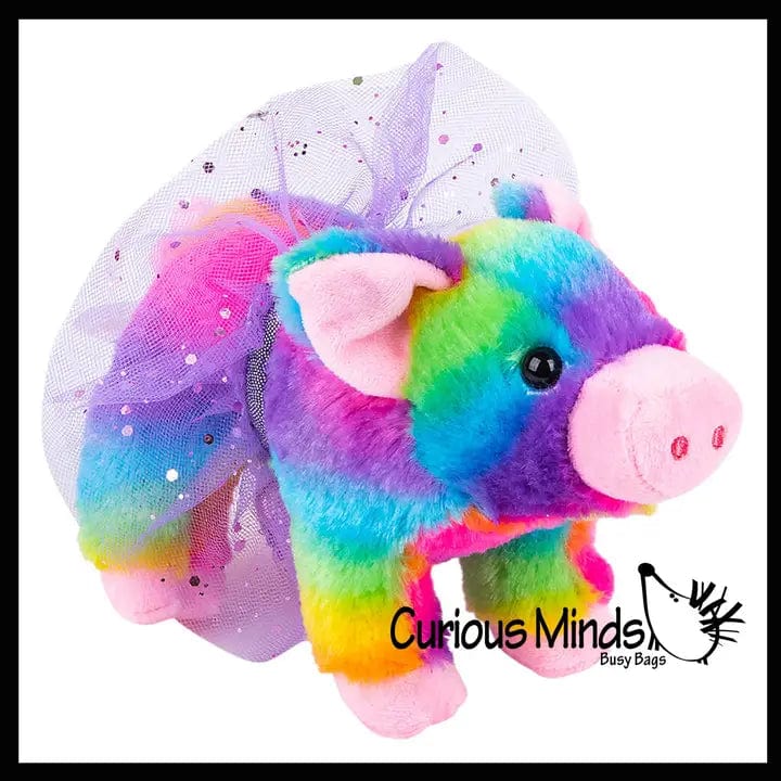 faire - curious minds toys Stuffed Animals Rainbow Colorful Mini Pig in a Tutu