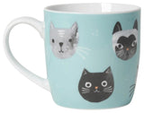 Faire- Danica Jubilee Mug Cat Faces Blue Mug