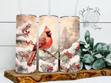 Rustic Vintage Winter Cardinal Skinny Tumbler