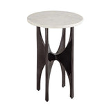 Faire-Elk Home Elroy White Marble Topped Accent Table