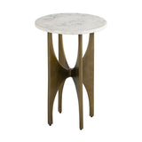 Faire-Elk Home Elroy White Marble Topped Accent Table