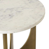 Faire-Elk Home Elroy White Marble Topped Accent Table