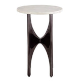 Elroy White Marble Topped Accent Table