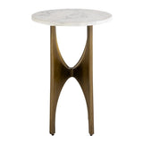 Faire-Elk Home Elroy White Marble Topped Accent Table