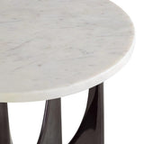 Faire-Elk Home Elroy White Marble Topped Accent Table