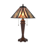 Faire-Elk Home Foursquare 24" Tall 2-Light Glass Shade Table Lamp