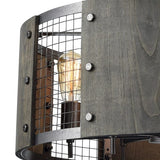 Faire-Elk Home Halstead 6-Lght Chandelier W/Wood & Wire Mesh Shade