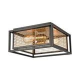 Faire-Elk Home Jarvis 2-Lght Flush Mount W/Burnished Brass Shade