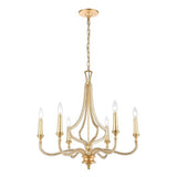 Faire-Elk Home La Rochelle 6-Lght Chandelier Parisian Gold Leaf