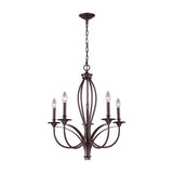 Faire-Elk Home Lamp Medford 5-Lght Chandelier Oiled Bz