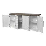 Faire-Elk Home Locksmith 4-Door Off-White Farmhouse Storage Credenza