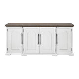 Faire-Elk Home Locksmith 4-Door Off-White Farmhouse Storage Credenza