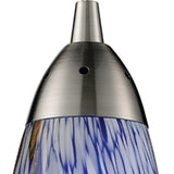 Faire-Elk Home Pendant Light Milan 1-Lght Pendant W/Starburst Hand-blown Blue Glass