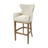 Faire-Elk Home Roxie Cream Linen Bar Chair