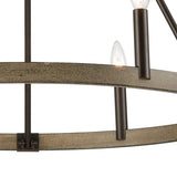 Faire-Elk Home Transitions 6-Lght Chandelier Rustic Aspen Finish