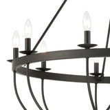 Faire-Elk Home Williamson 10-Light Metal Chandelier Black