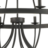 Faire-Elk Home Williamson 10-Light Metal Chandelier Black