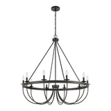 Faire-Elk Home Williamson 10-Light Metal Chandelier Black